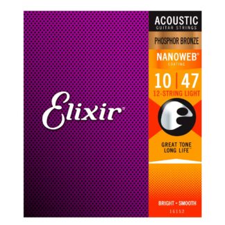 Elixir 12 String 10-47 Nanoweb Acoustic Guitar Strings