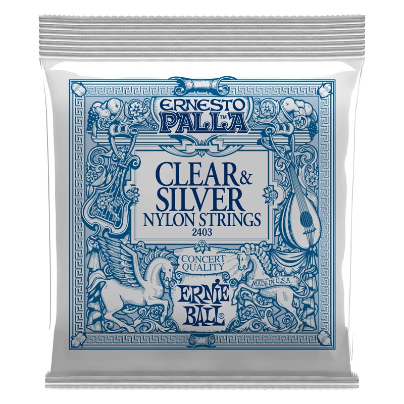 Ernie Ball 28-42 Clear and Silver Nylon Strings