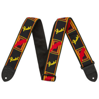 Fender Monogrammed Strap Black Red Yellow