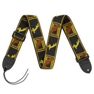 Fender Monogrammed Strap Black Brown Yellow