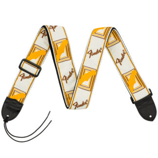 Fender Monogrammed Strap White Yellow Brown