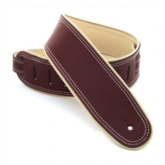 DSL 2.5" Rolled Edge Strap Maroon/Beige