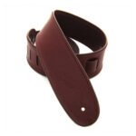 DSL 2.5" Rolled Edge Strap Maroon/Brown