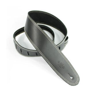 DSL 2.5" Single Ply Strap Black/Beige Stitch