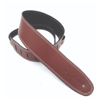 DSL 2.5" Single Ply Strap Maroon/Beige Stitch