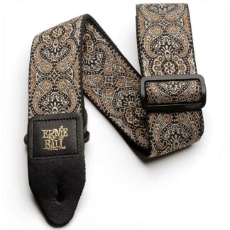 Ernie Ball Gold & Black Paisley Jacquard Strap