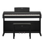 Yamaha YDP145 Digital Piano Black Front & Bench