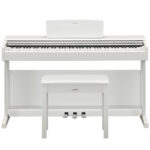 Yamaha YDP145 Digital Piano White Front Bench