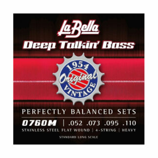 La Bella 0760M Stainless Steel Flatwound Bass Strings 52-110