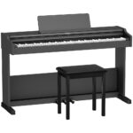 Roland RP107 Digital Piano Black Angle Bench