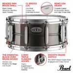 Pearl Sensitone Heritage Alloy Black Brass 14"x6.5" Snare Drum Info