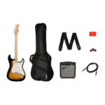 Squier Sonic Stratocaster 3-Colour Sunburst Electric Guitar Pack Contents