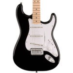 Squier Sonic Stratocaster Black Electric Guitar Front