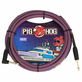 Pig Hog Riviera Purple 10ft Instrument Cable Right Angle