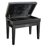 Roland RPB400 Adjustable Piano Bench Polished Ebony Open