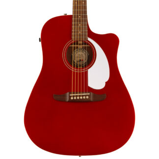 Fender Redondo Player Acoustic/Electric Guitar Candy Apple Red Front