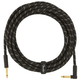 Fender Deluxe Series 18.6ft Instrument Cable Straight/Angle Black Tweed