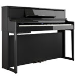 Roland LX5PE Digital Piano Polished Ebony W/Piano Bench Angle