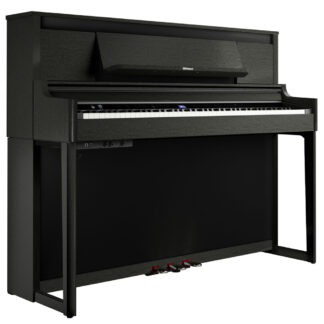 Roland LX6CH Digital Piano Charcoal W/Piano Bench Angle