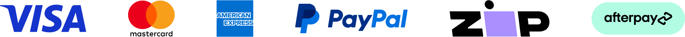 Master card, Visa, American Express and PayPal logo