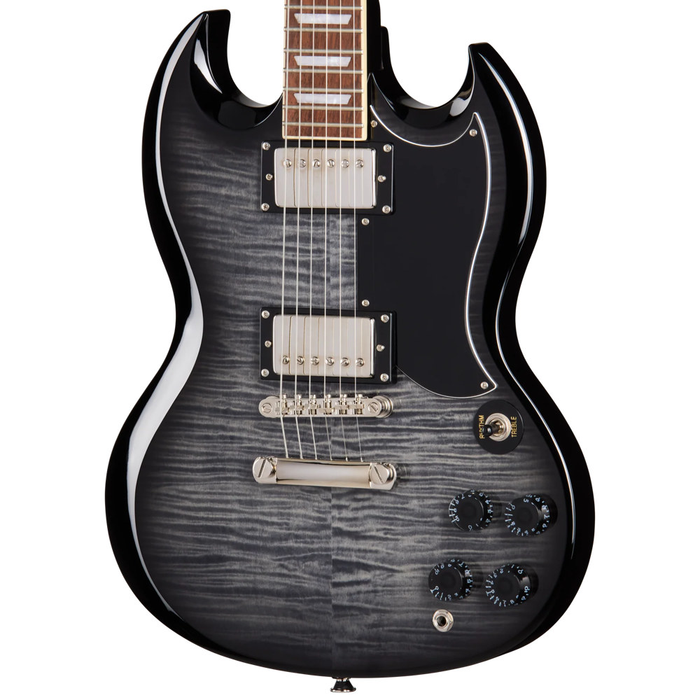 Epiphone SG Tribute Plus Ebony Burst Body View