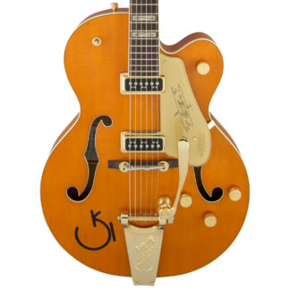 Gretsch G6120T-55 Vintage Select Chet Atkins Hollow Body Vintage Orange Stain Lacquer Body View