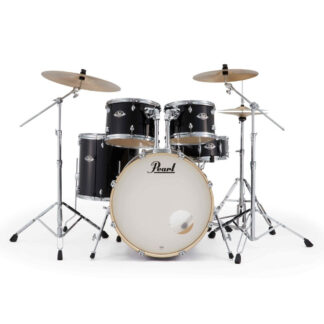 Pearl Export EXX 22" Fusion Plus Drumkit wHardware Pearl Cymbals Jet Black Front View