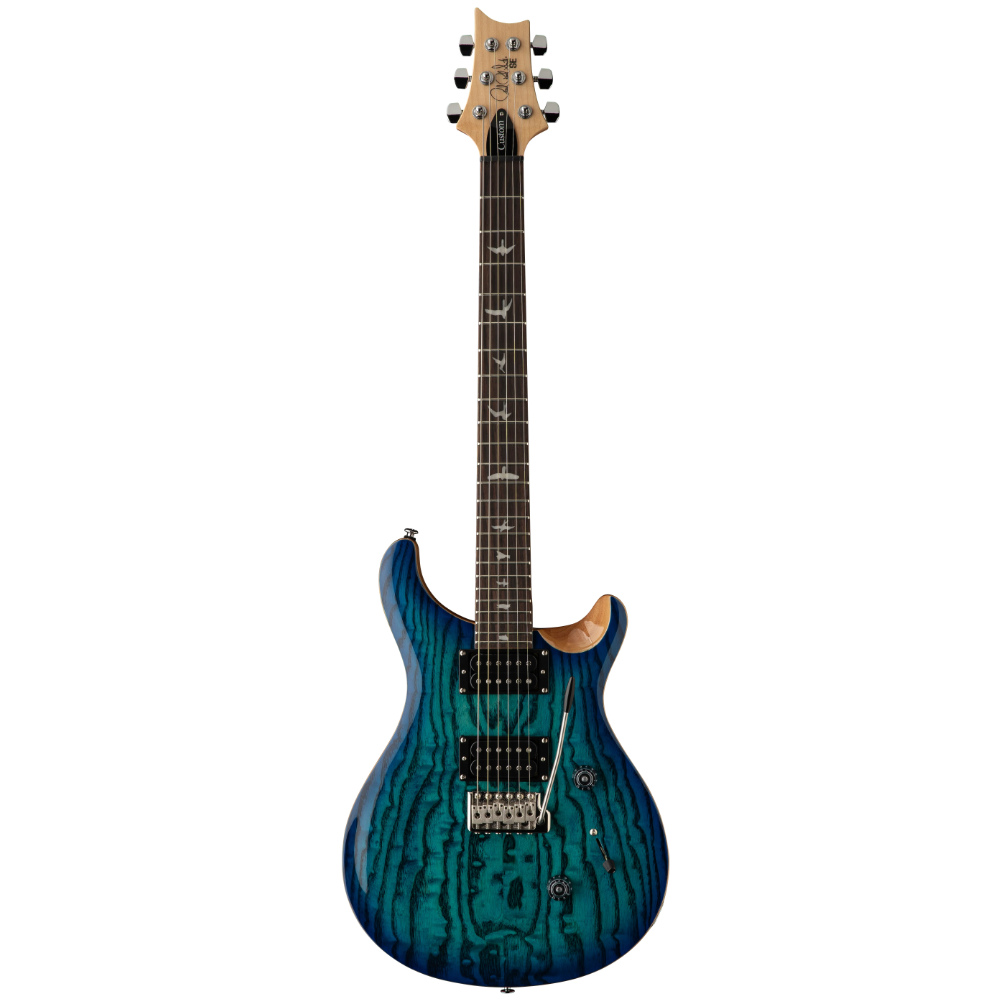 PRS SE Limited Edition Exotic Custom 24 Swamp Ash Burl Lake Blue Full View