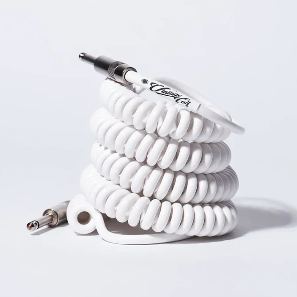 Voltage Cable Co 30ft Straight-Angled Coil Cable Vintage White