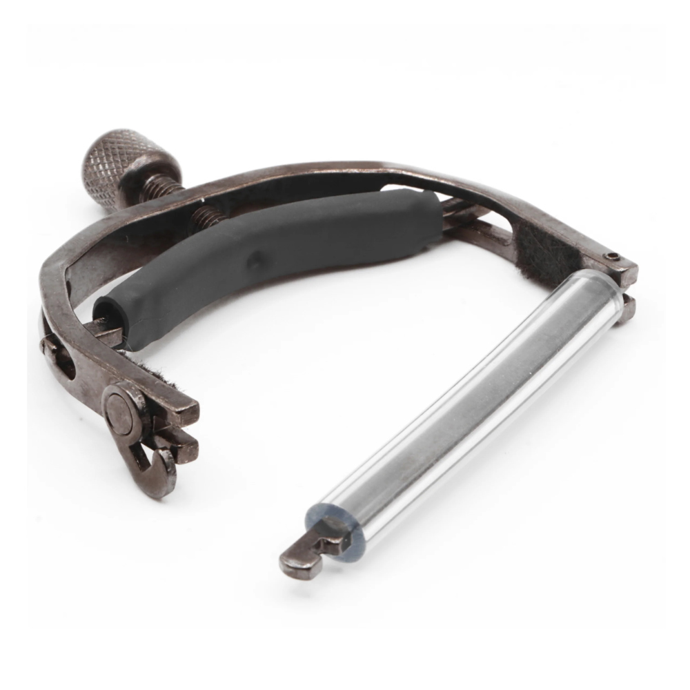 Paige Original 6-String Acoustic Capo Wide Smokey Black Nickel Open View