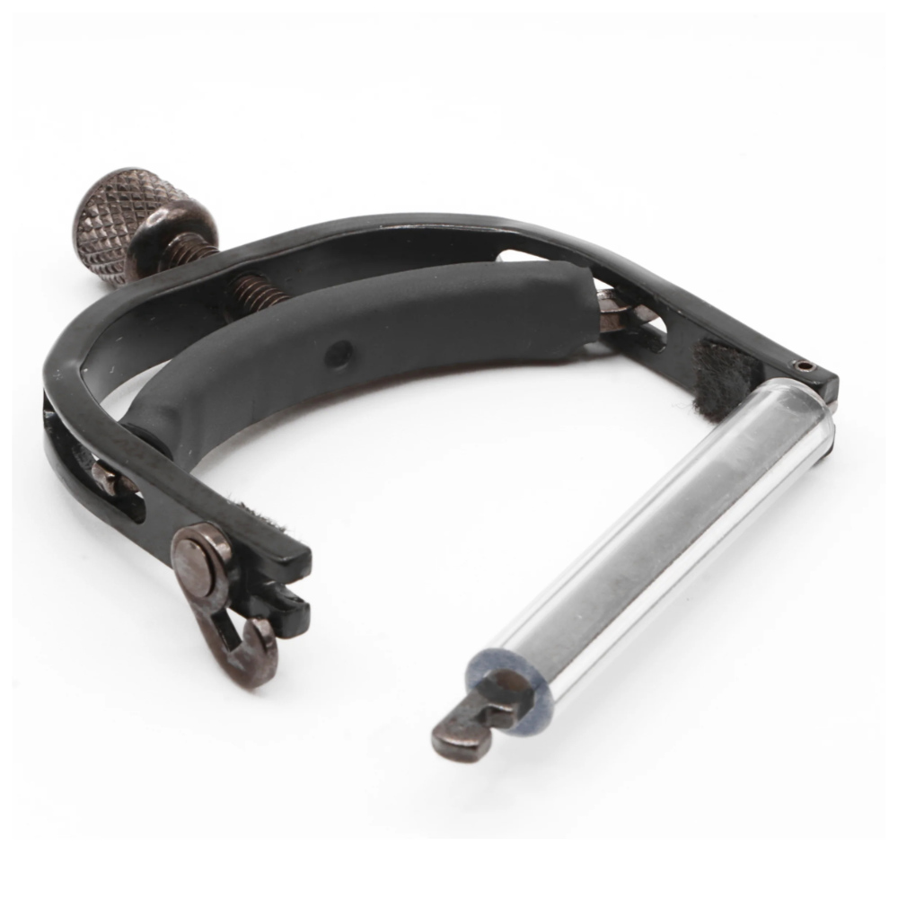 Paige Mandolin/Banjo/Ukulele Capo Wide Smokey Black Nickel Open View